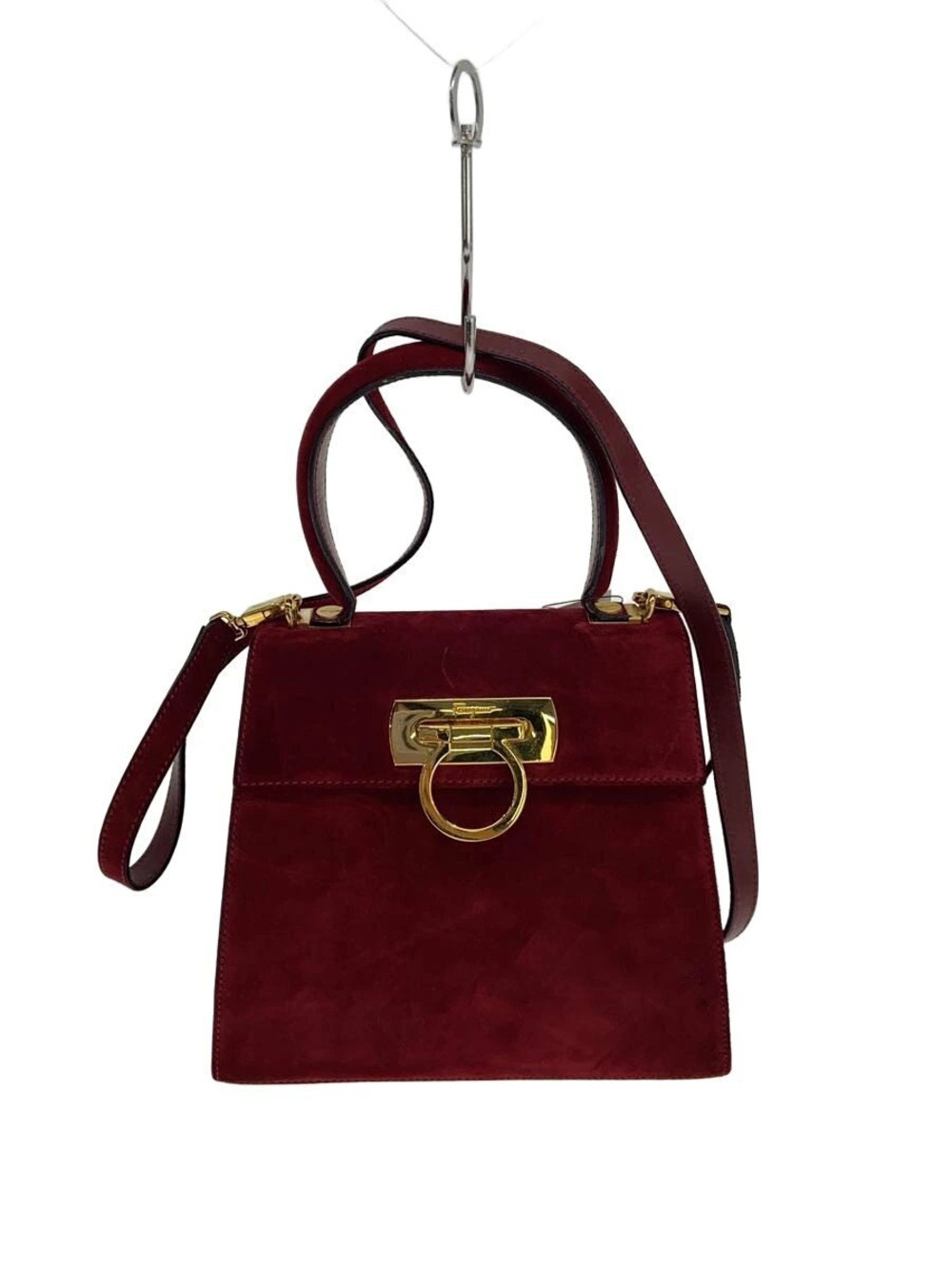 Salvatore Ferragamo Handbag Suede RED Solid